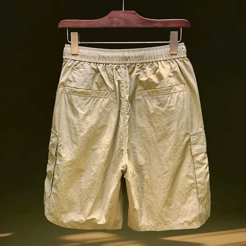 2025 Summer Thin Casual Shorts Mens Trendy Brand Loose Multi Pocket Straight Tube Quick Drying Workwear Pentagram Pants W250724