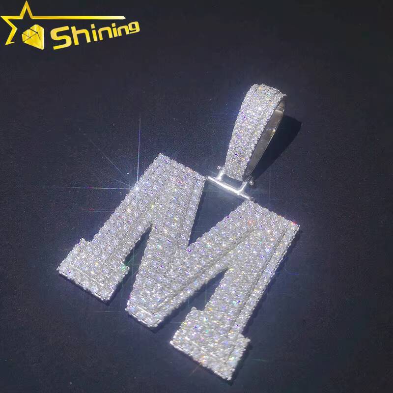 Hot Sale VVS Moissanite Iced Out Jewelry Pass Diamond Tester Pendant S925 Letter Pendant