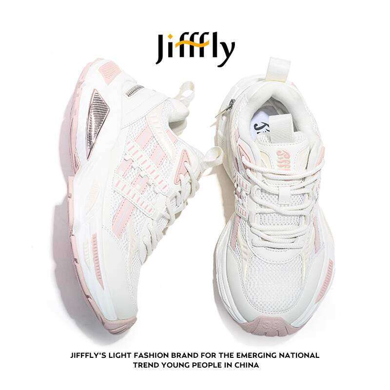 Jifffly Dad for Women 2025 Summer New Mesh Breathable Sneakers Thick Sole Height Increasing Casual Shoes