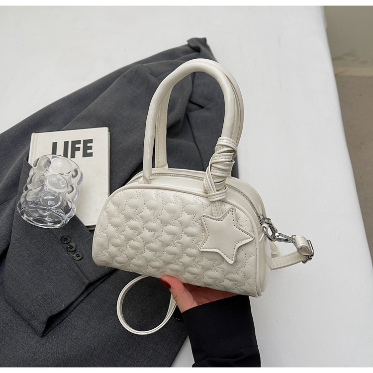 Luxury Brand Designer Bag Niche Design Star Pattern Bowling Bag For Women 2025 New Fashion Simple Single Shoulder Crossbody Pillow Bag