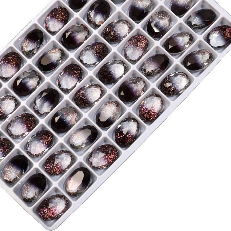 10 * 14MM Dan shaped tourmaline diamond glass nail drill pigeon egg gradient colorful pointed bottom diamond