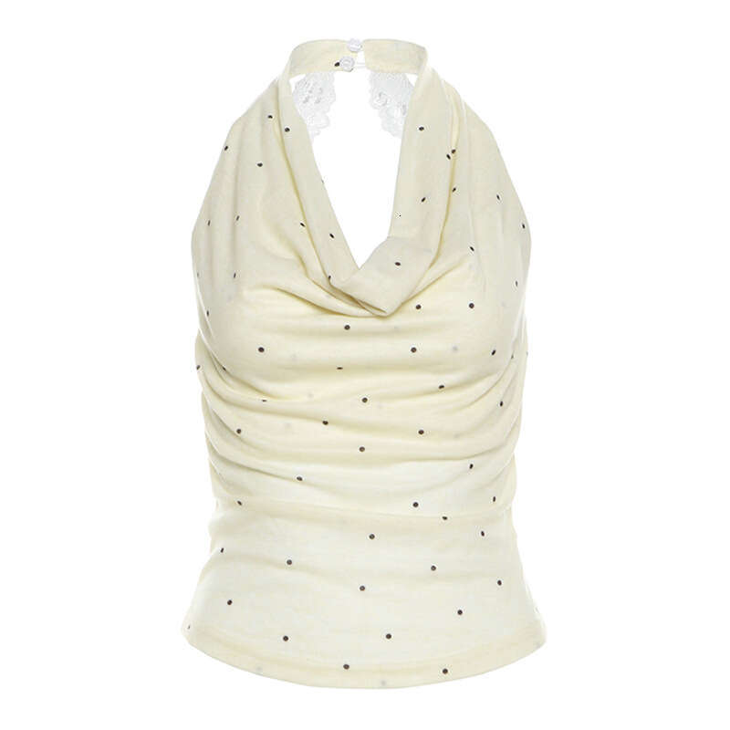 2024 Summer New Women's Solid Color Slim Fit Street Fashion Halter Sexy Backless Tank Top 480