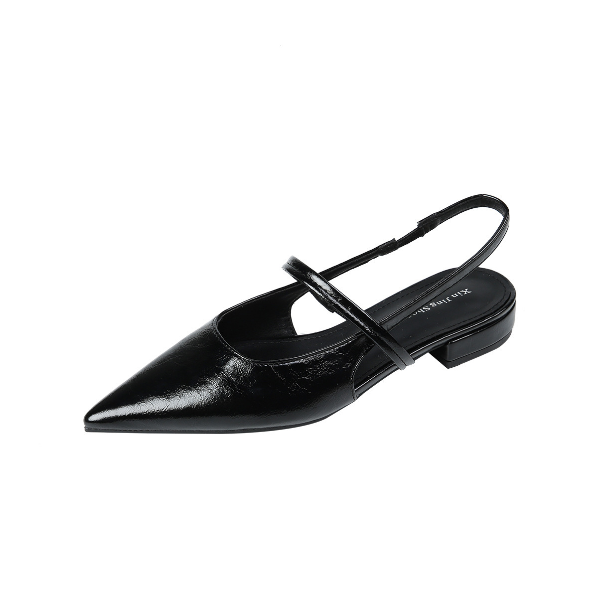 238-3 Simple Versatile Pointed Toe Flat 2024 New Style One Strap Backless Low Heel Women's Shoes ddmythur
