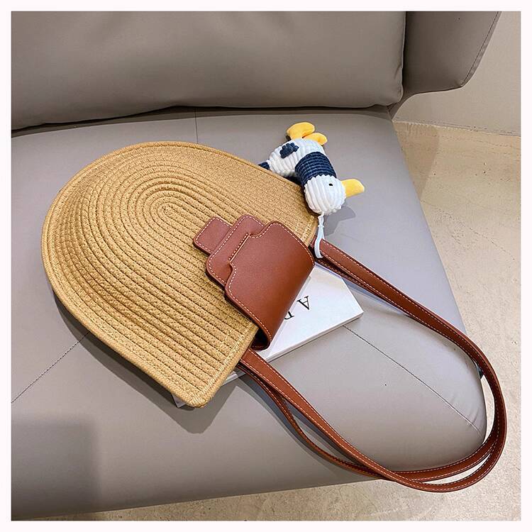 Luxury Brand Designer Bag Zuosaosjia French Retro Summer Women's Half Round Underarm Single Shoulder Crossbody Bag Versatile Beach Vacation Beach