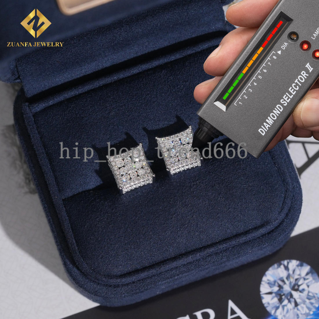 Factory Direct Fashion Stud Earring 925 Sterling Silver Jewelry VVS Moissanite Iced Out Screw Back Earrings