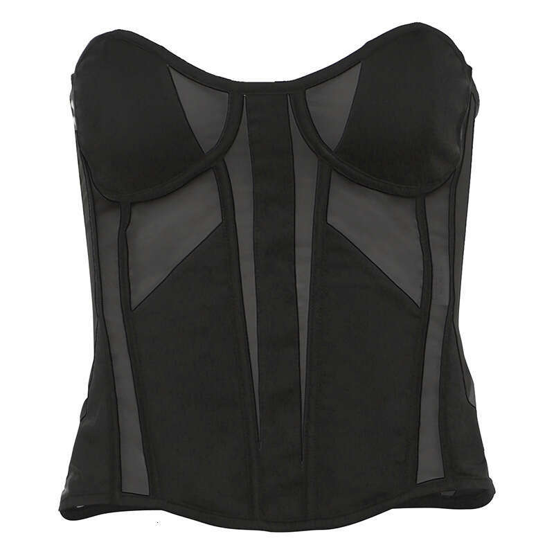 2025 Spring New Women's Fashion Solid Color Slim Street Style Off-Shoulder Tube Top Backless Vest b6d