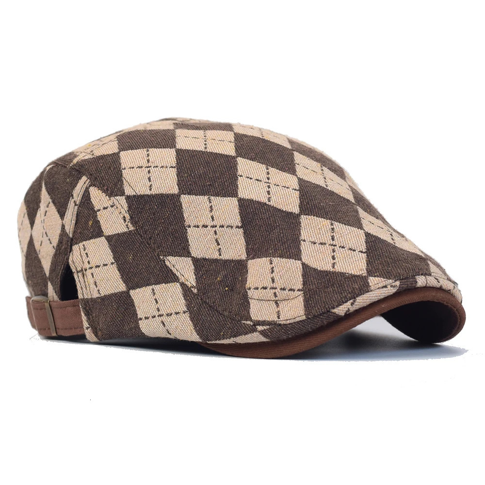 Vintage sboy Hats for Men Women Lattice Flat Cap Cotton Adjustable Breathable Irish Cabbie Ivy Driving Gatsby Hunting Hat 250723