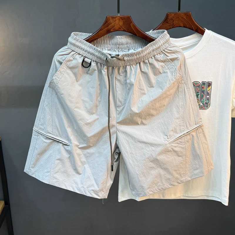 2025 Summer New Retro Workwear Shorts for Men Loose Quick Drying Breathable Elastic Casual Five Point Beach Pants W250724