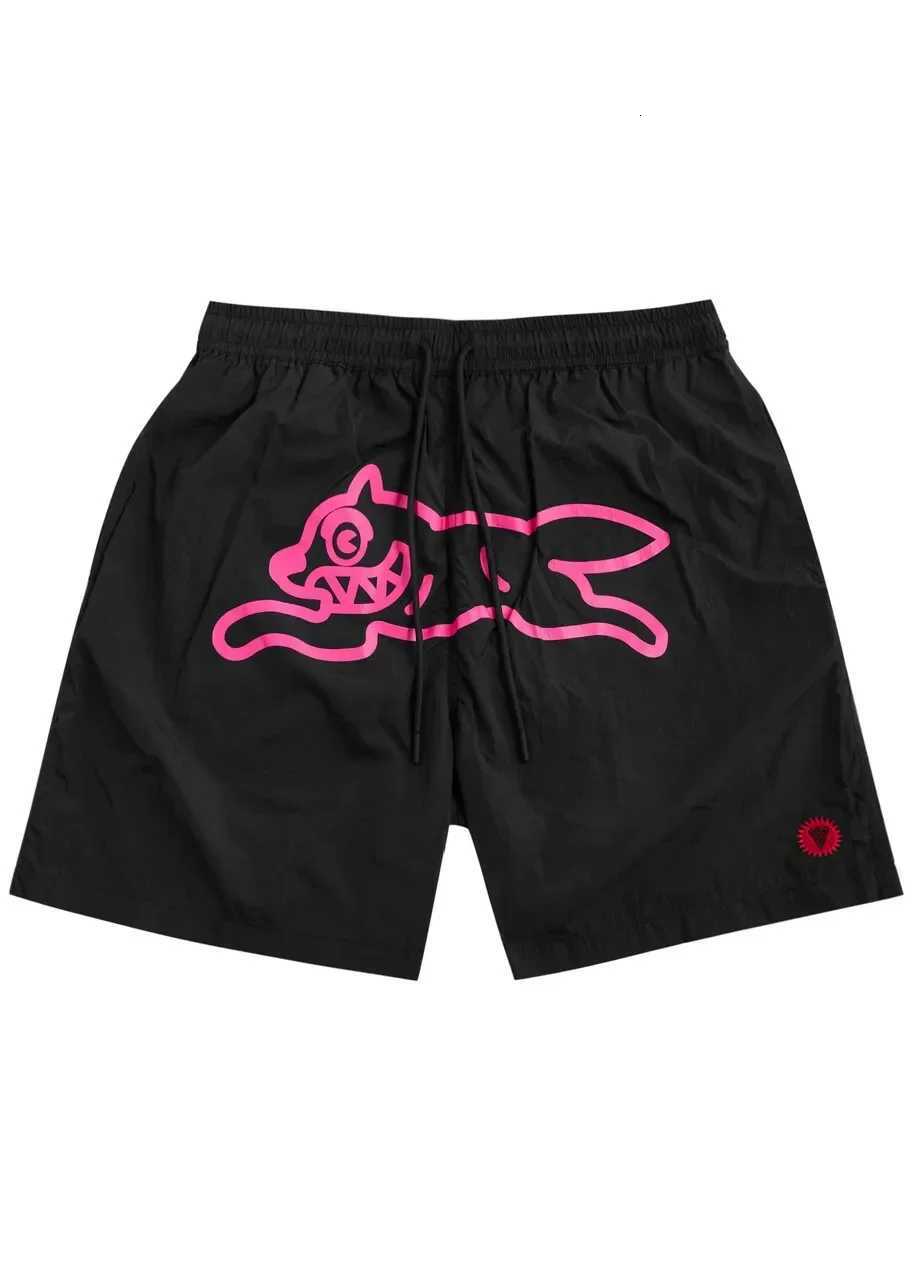 Ice Cream Running Dog Printed Nylon Swim Sports Beach Mens Shorts Black Quick Drying W250724