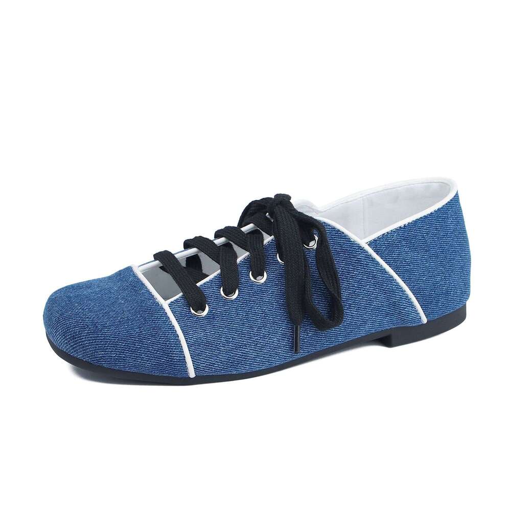 Yuanlitong Spring Summer New Casual Women's 2025 Korean Version Denim Sneakers Fashionable Outdoor Shallow Mouth Board Shoes
