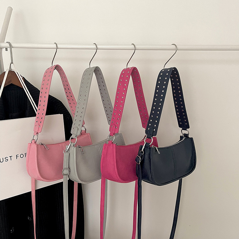 2025 autumn new crossbody bag fashion style versatile rivet simple niche design trendy designer bag women's shoulder bag