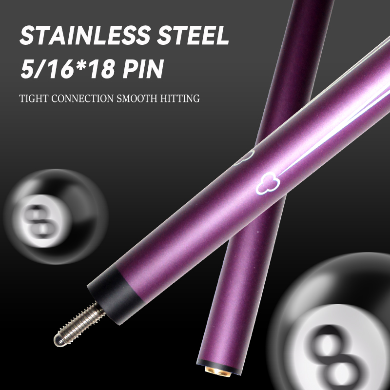 OKHEALING 1/2 Split Pool Cue Billiard Stick Purple Glass Fiber Billiard Cue 12.9mm Black Pigskin Tip 5/16*18 Joint 1474mm/58inch Total Length 19-20oz 