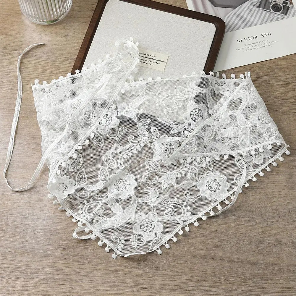 Lace Triangular Scarf Hair Band Headscarf Veil Belt Ribbon Edited Hair Band Accessories Korean Girl Women Kerchief 250723