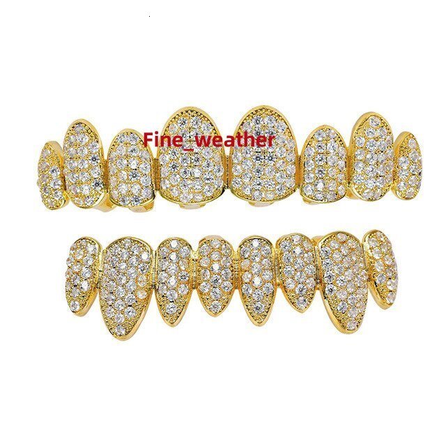 High Quality Custom 925 Sterling Silver Teeth Grillz Passed Test VVS Moissanite Diamond Round Cut Cluster Hip Hop Jewelry