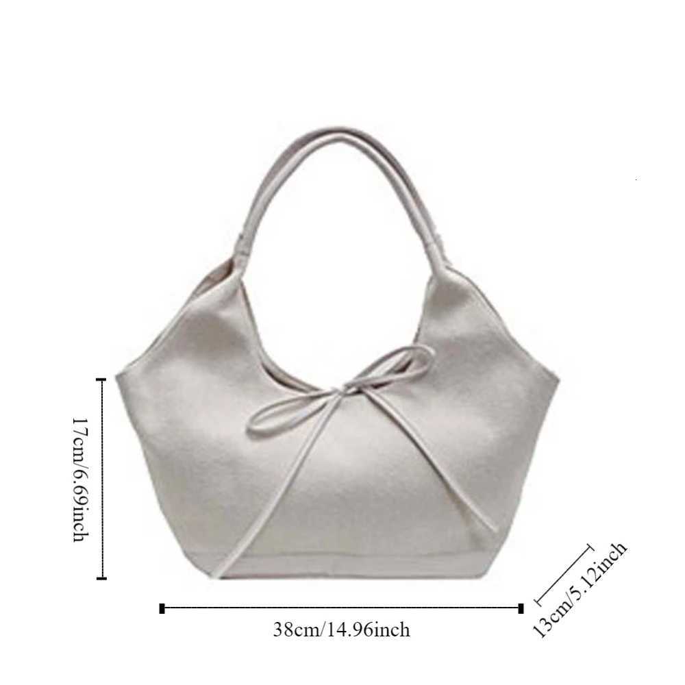 Versatile Korean Style Canvas Underarm Bag Handbag Cloth Bow Shoulder Bag Bucket Bag All-match Women Y250725