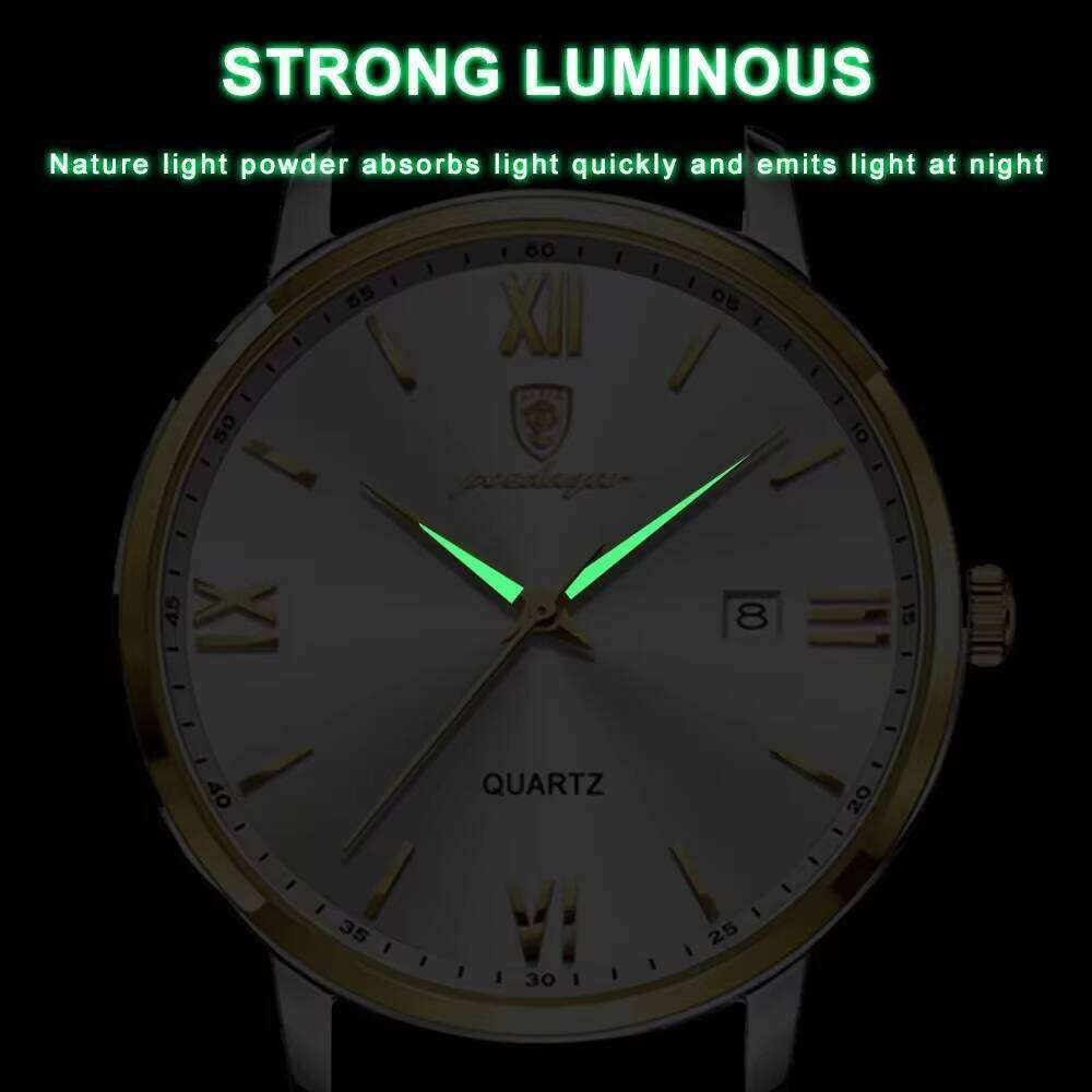 DHwatches POEDAGAR Leather Quartz Sports Waterproof Men's Watches Top Reloj Men Wrist Watch Male Business Date Clock