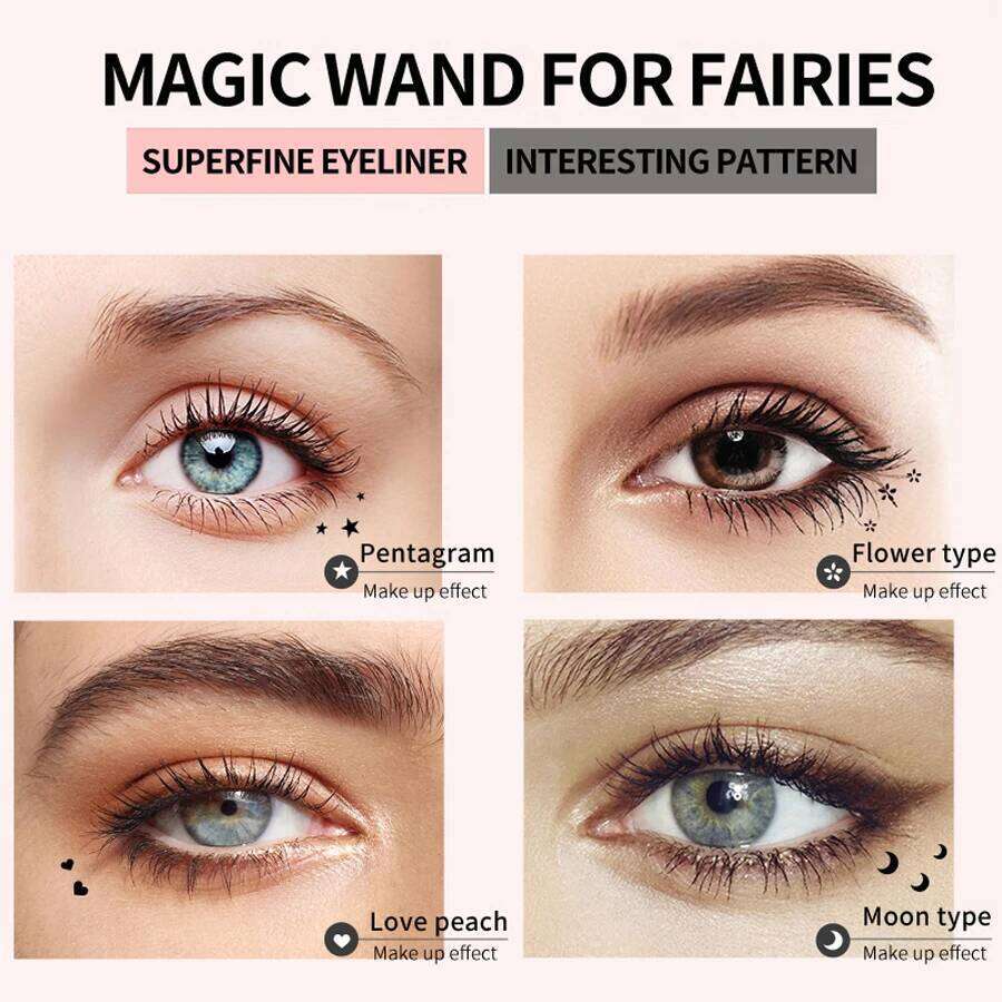 QIC Black Seal Pen Star + Moon Stamp Long-Lasting Eye Liner Pencil Eyes Makeup Cosmetics Waterproof Eyeliner X250725 X250725