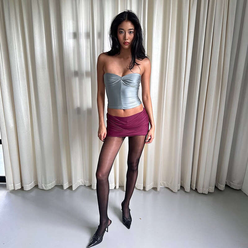 2025 Spring New Women's Fashion Solid Color Slim Street Style Low Waist Sexy Bodycon Skirt 165