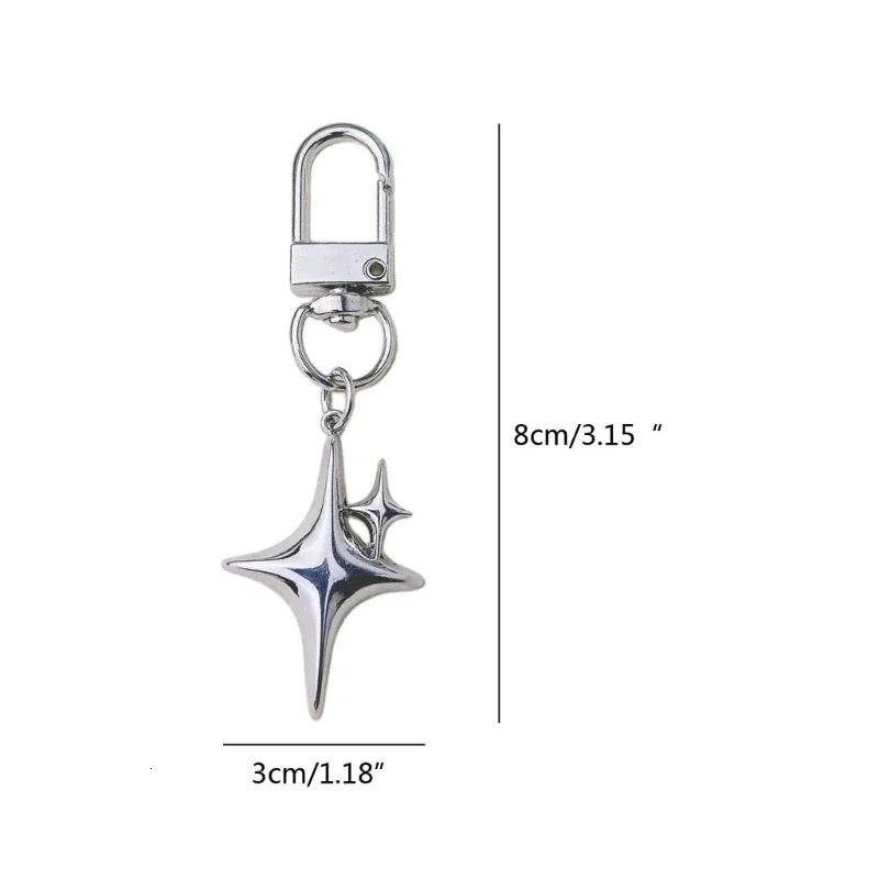 94PB Metal Hollow Star Keychain Moon Keyring Bag Pendant Jewelry Accessories for Women Men Backpack Ornament Car Key Rings 250722
