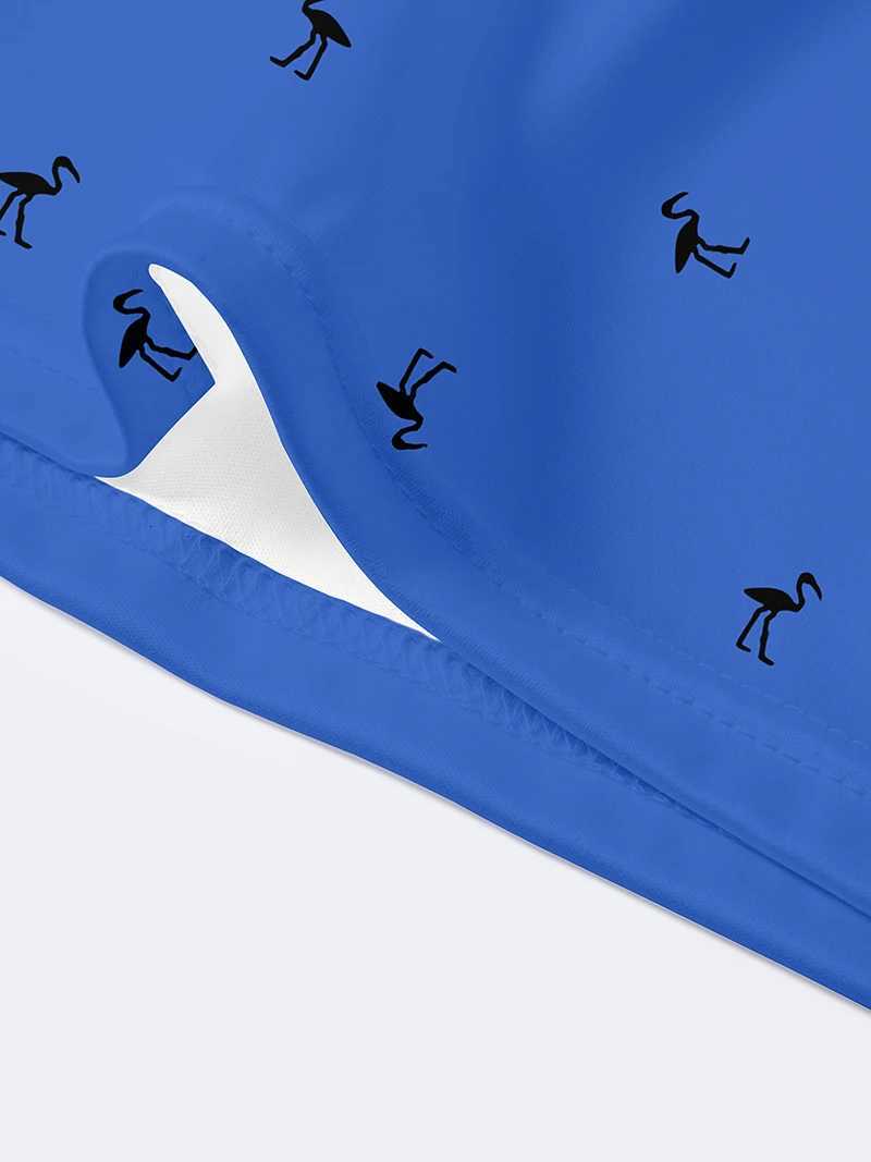 Mens Summer Sports Fashion Print Polo Collar Short Sleeve Design with Flamingo Pattern Suitable for Machine Wash Surprise Gift XJ250725