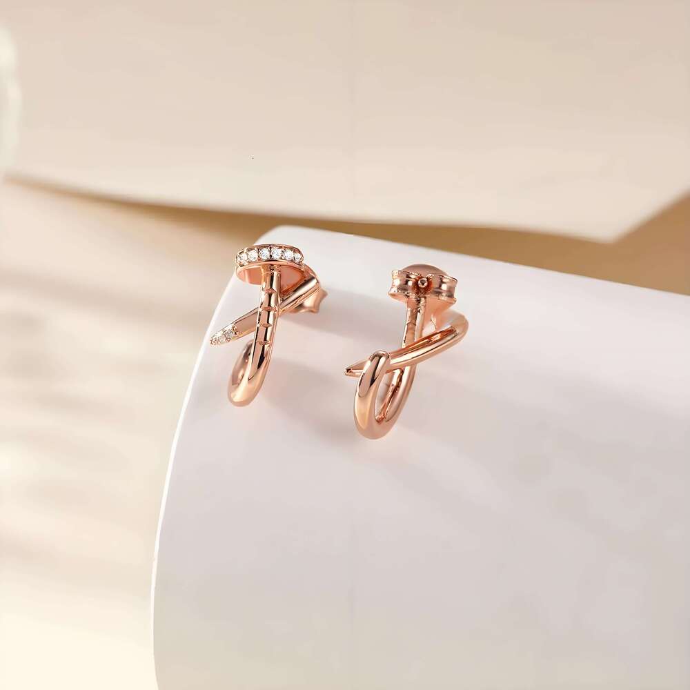 Designer Nail Necklace Ring Stud Earrings S Sterling Sier Three-Piece Moissanite Jewelry Exquisite Gift For Women Free shipping