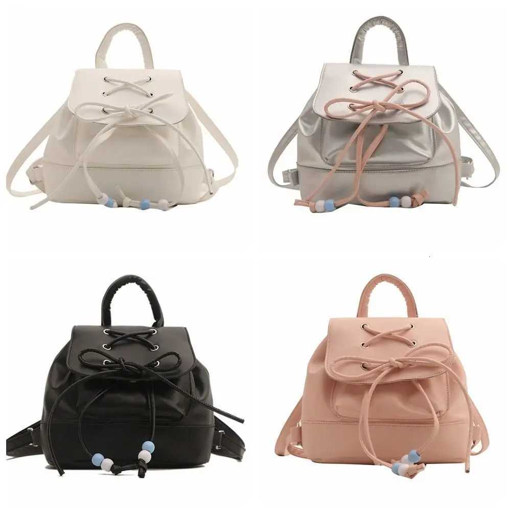 Bowknot Bow Backpack Simple Tie Large Capacity Ballet Style Shoulder Bag Travel Backpack Korean Style School Bag for Ladies Y250724