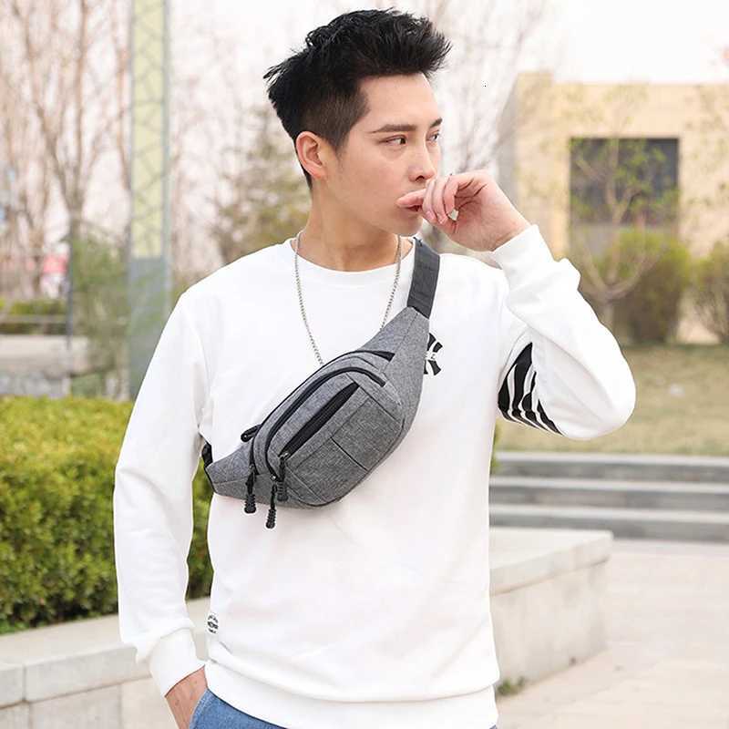 Mens Nylon Sport Waist Fanny Bags Multifunctional Large Capacity Waterproof Business Bag Wear-resistant Outdoor Sports Purse Y250724