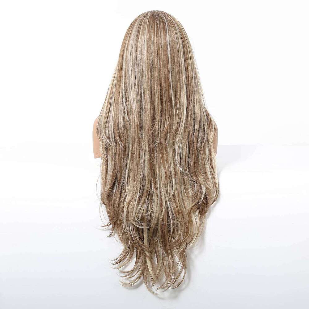 BlONDE UNICORN Lace Synthetic Wig Brown White Highlight Curly Hair Women Wigs Daily Cosplay Heat Resistant Fiber Natural