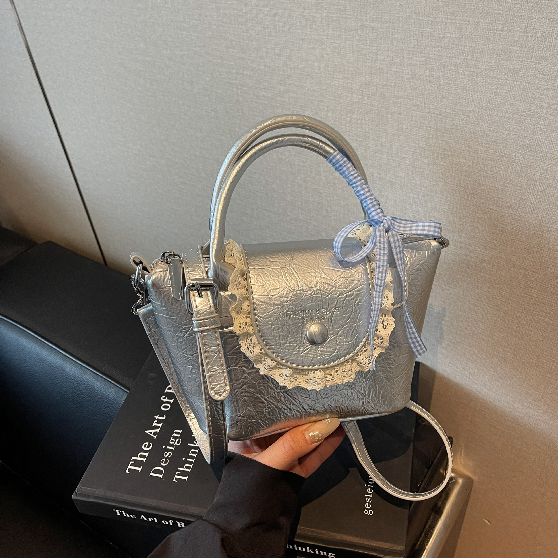 Luxury Brand Designer Bag Niche Lace Color-Block Dumpling Bag Light Luxury Dragon Bags Handbag Bowknot Fashion Versatile Shoulder Crossbody Bag
