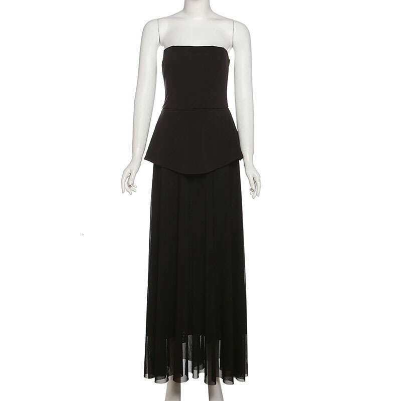 2025 Summer New High Waist Slimming Sleeveless Backless Tie Slim Fashion Long Dress for Women 259