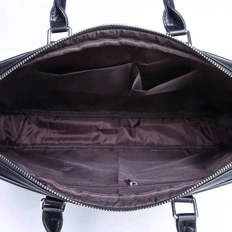 Men's Business Solid Color PU Leather Handbag Computer Bag Briefcase Laptop Para Hombre Sac A Main Bag Men Bolsos