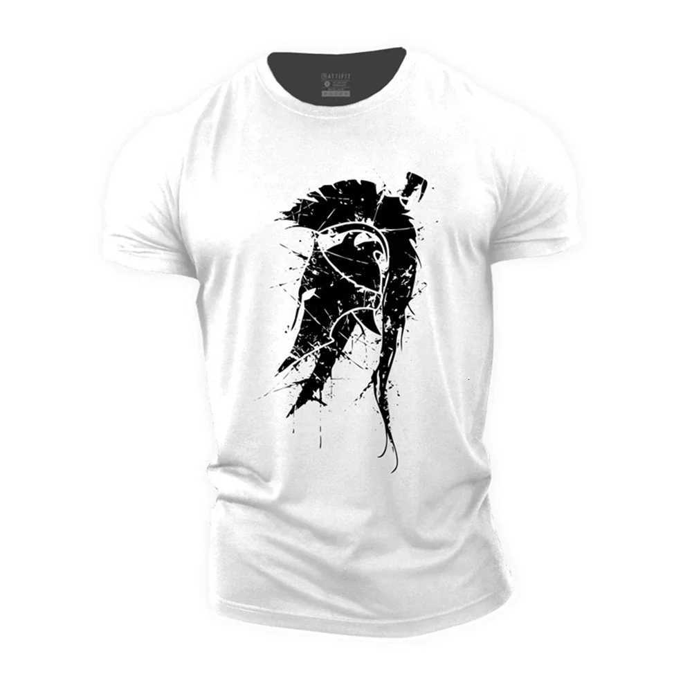 Mens short sleeved T-shirt Spartan 3D graphic shirt Round Neck large Clothes 2023 Mens Casual Top Y250724
