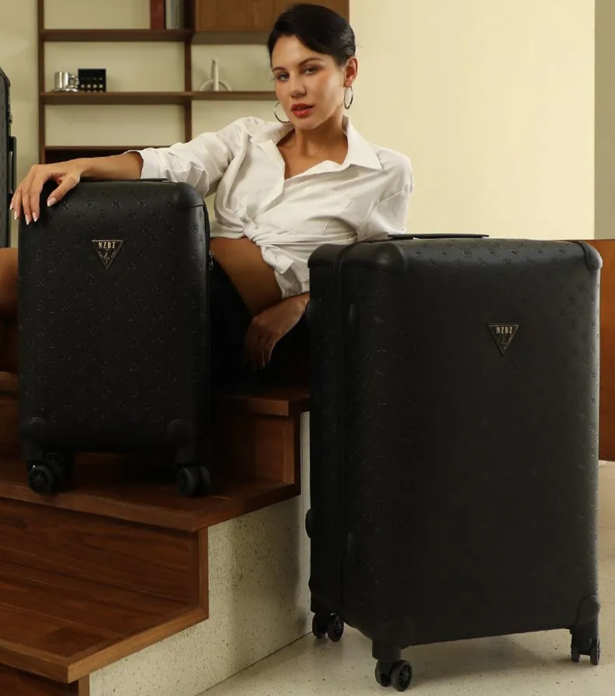 Designer travel suitcase retro style luggage student travel suitcase TSA lock printed can be boarded antique flower light 20 inch suitcase