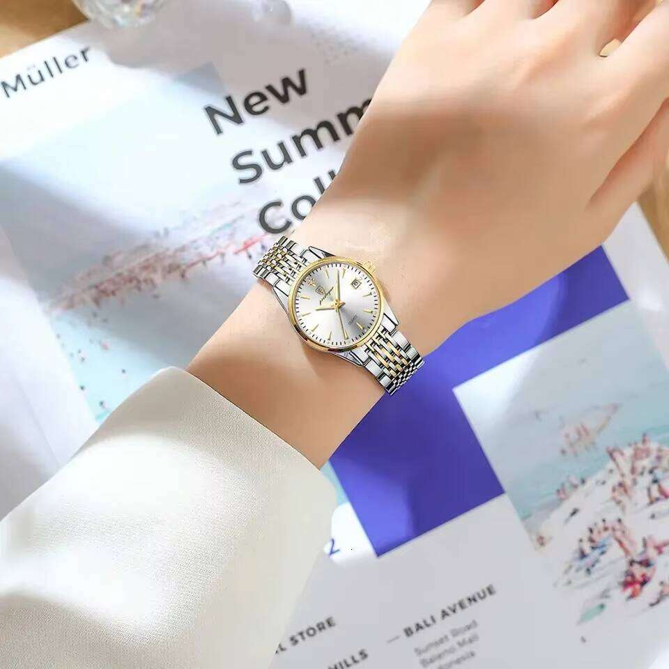 DHwatches POEDAGAR Fashion Calendar Stainless Wristwatch Elegant Women's Watches Simple for Lady Waterproof Luminous Hands Girls Gift