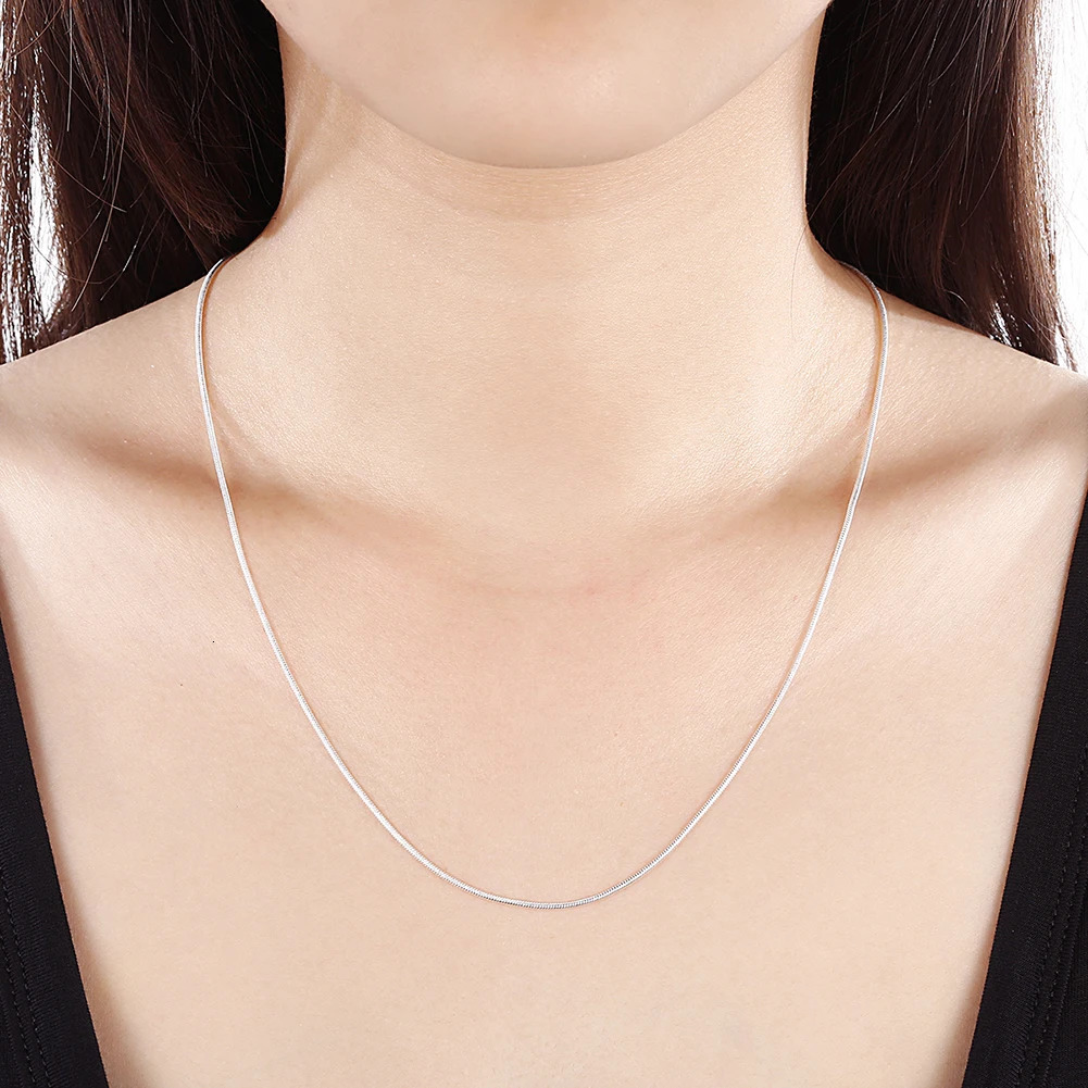 10PCS LOT Wholesale 925 Sterling Silver 1618202224262830 Inch 1mm Snake Chain Necklace For Woman Man Fashion Jewelry 250716