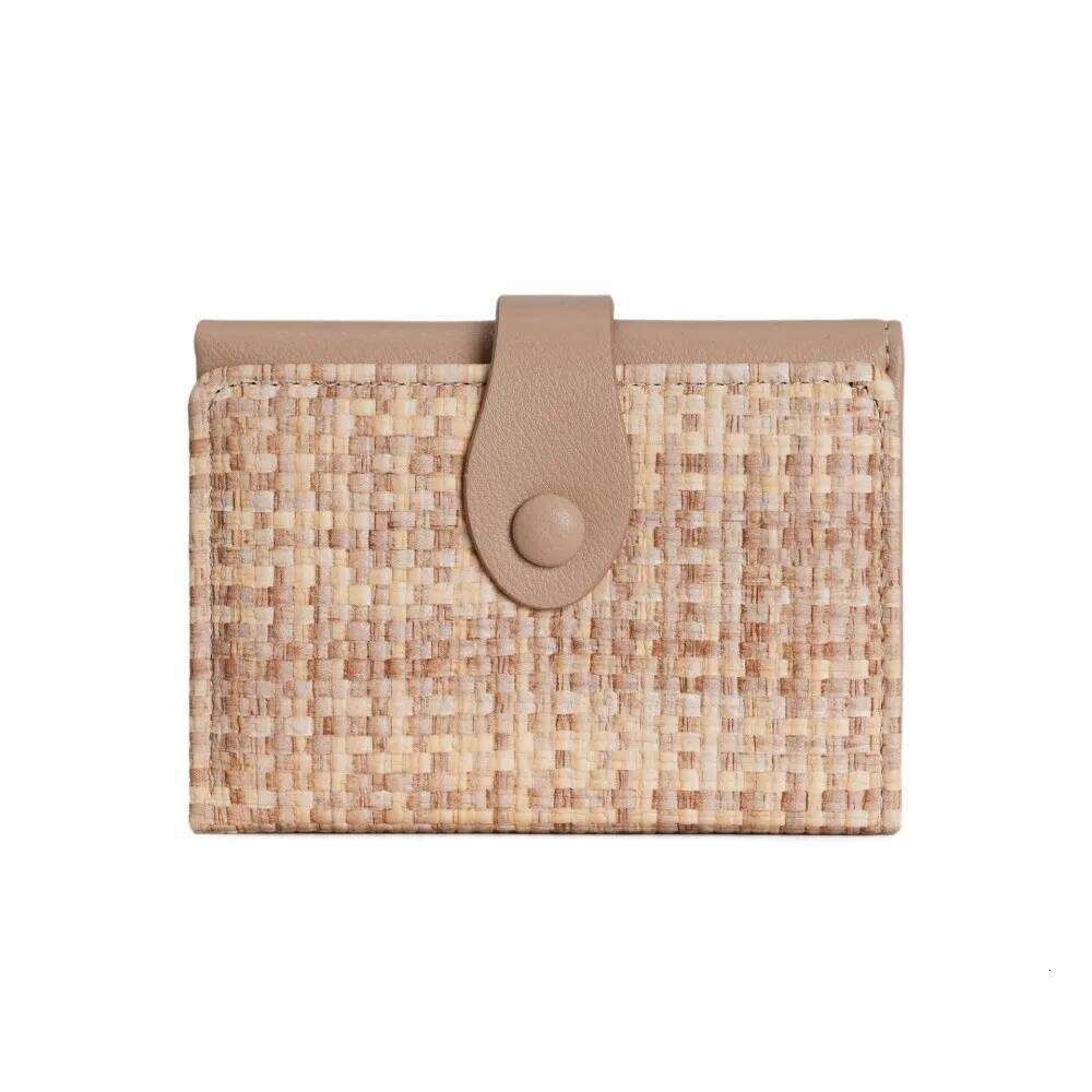 New Women Large Capacity Woven Fashionable Short Wallet Simple Coin Card PU Material Purse