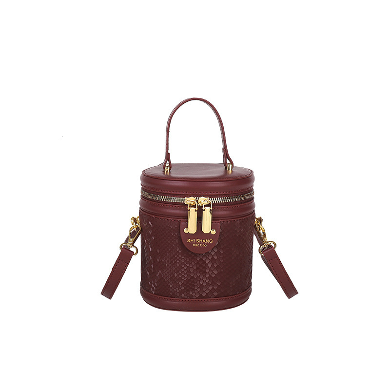 Luxury Brand Designer Bag This Year's Trend Snake Skin Pattern Handbag For Women Foreign Trade Spring Summer High-End Cylinder Single Shoulder Cr