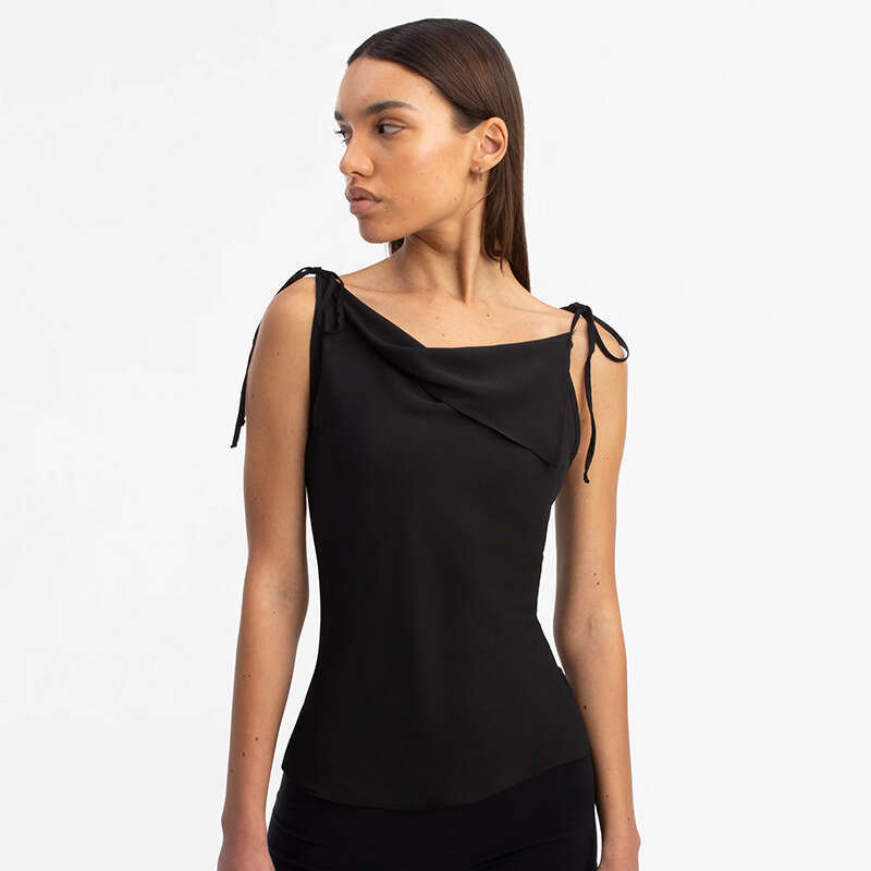 Ytp327 Women's Summer New Lace-Up Patchwork Double-Layer Irregular Tank Top T-Shirt B5