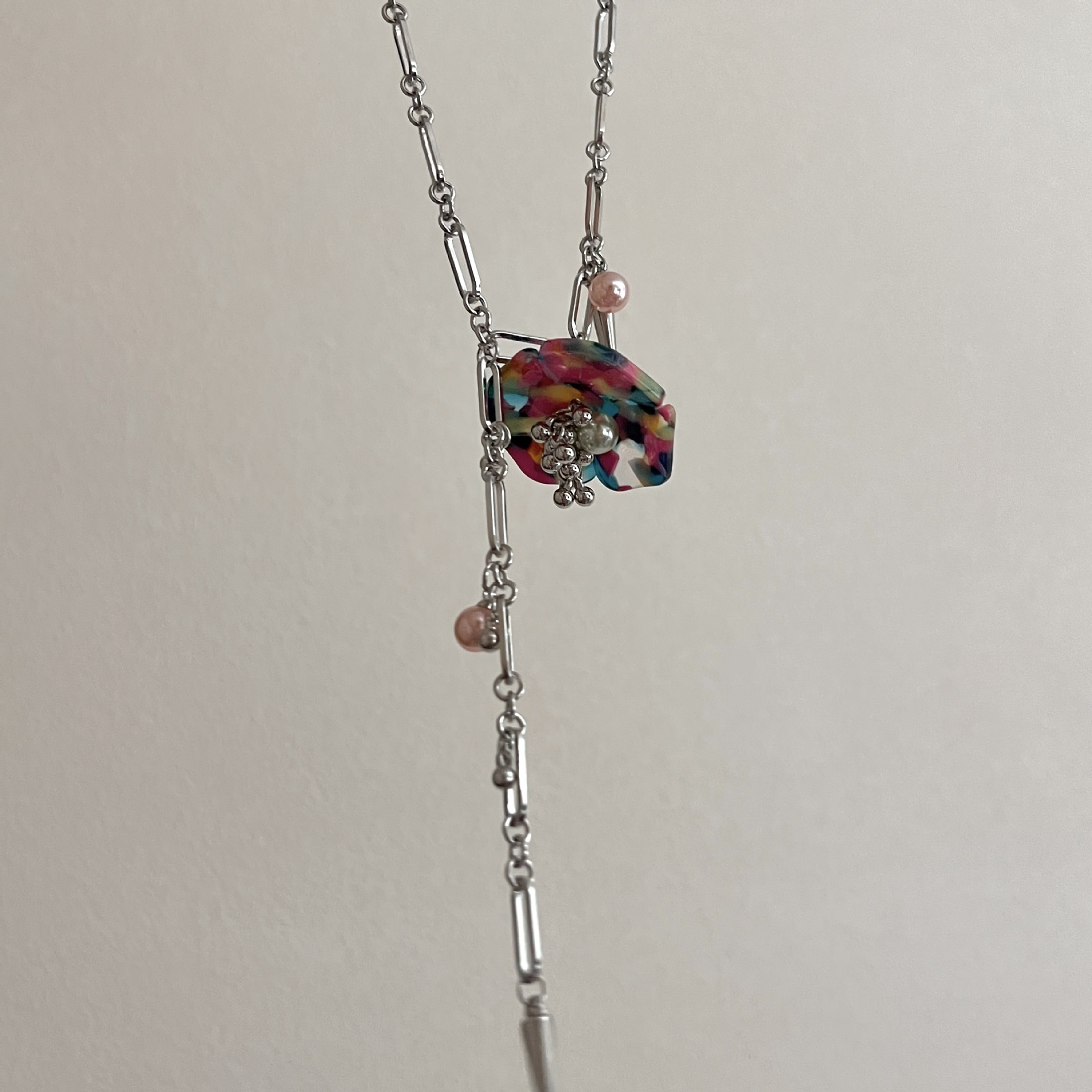 New Chinese Style Designer Jewelry Punk Spring Series Flower Cuban Chain Necklace Handmade Beaded Elastic Rope Shell Luxury Jewelry Sweet Cool Ring