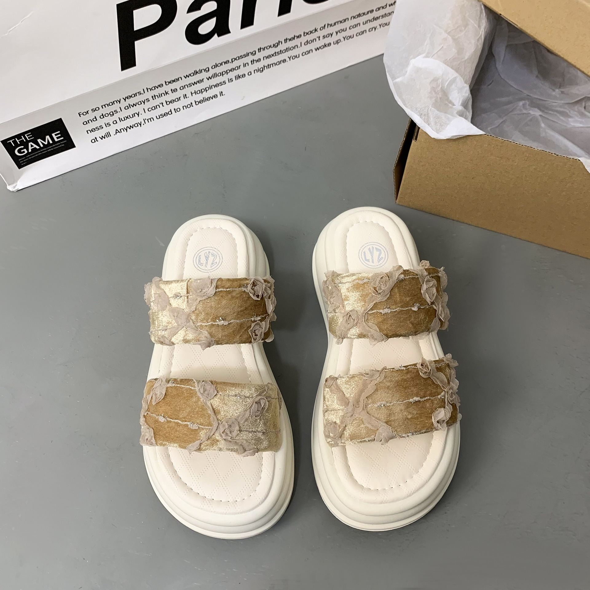 Ddmysports Stunning Fairy Style For Women Summer Outdoor New Thick Sole Height Increasing Non Slip Dress Sandals Beach Slippers Outdoor Shoes