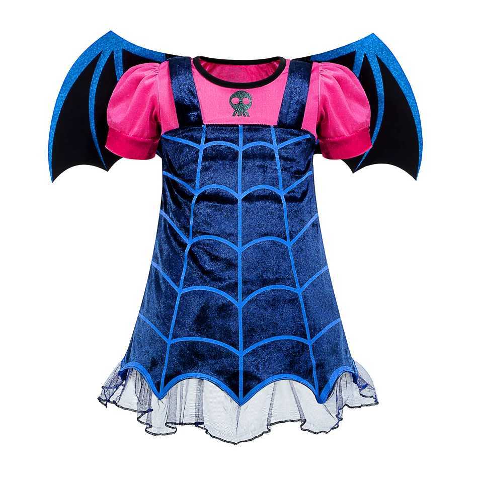 Vampire Girl Costume with Wings Bat Role Playing Halloween Dress up Toddler Junior Vamprina Cosplay Carnival Clothing Z250725