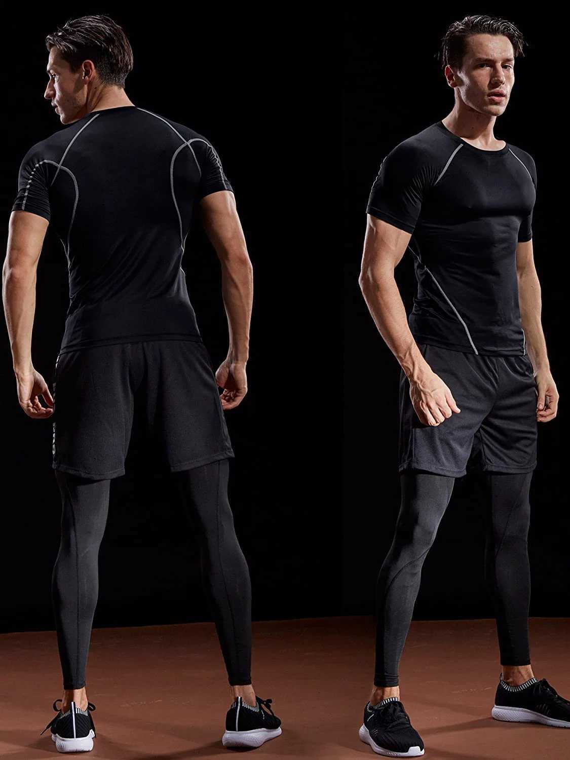 2025 Compression T Shirt Men Summer Sportswear Running T-shirt Elastic Quick Dry Sport Tops Tee Athletic Gym Workout Shirts Men Y250724