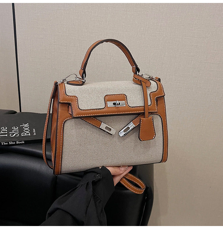 2025 Summer New Women's Shoulder Bag, Color blocked Seam Handbag, Fashion women's Commuter Shoulder Bag, Summer New Women's Crossbody B