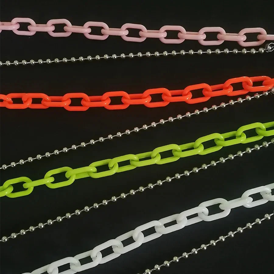 Hip Hop Punk Belt Chain Key Chain Ring Women Men Multicolor Resin Circle Heart Pendant Waist Chain Bag Car Jeans Skirts Pants 250722