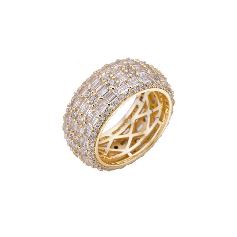 Wholesale Price Custom Diamond Moissanite Ring Men Vvs Hip Hop 925 Sterling Silver Vvs Jewelry Gold Zircon Rings for Men