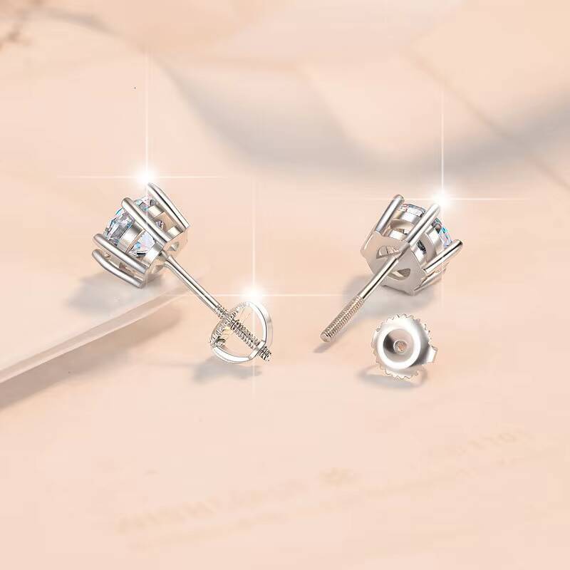 1ct Moissanite Diamond Studs Cheap 925 Sterling Earrings for Women VVS Wife on Stud VVS Womens Ear Price