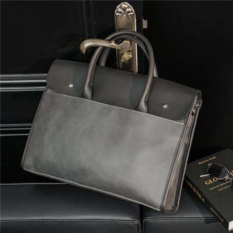 Retro Tote Briefcase Large Capacity Handbags Men Fashion Business Top-Handle Bags Crossbody Laptop Bag Satchels