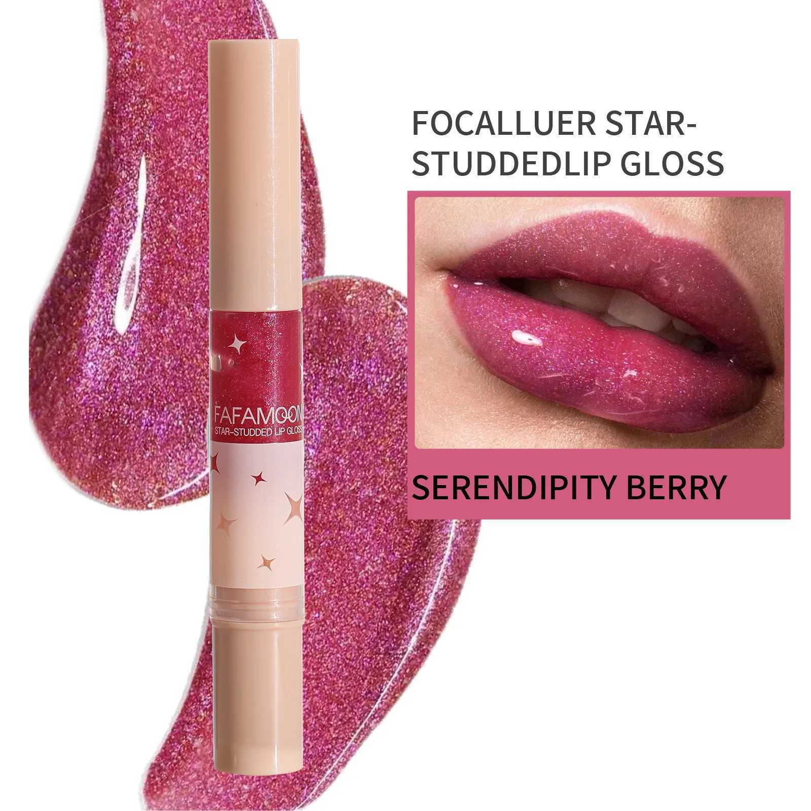 Pearlescent Lip Gloss Pen with Soft Brush | Easy-to-Apply Shimmering Gloss | Twist-Up Design for Plump Glossy LipsXJ250724