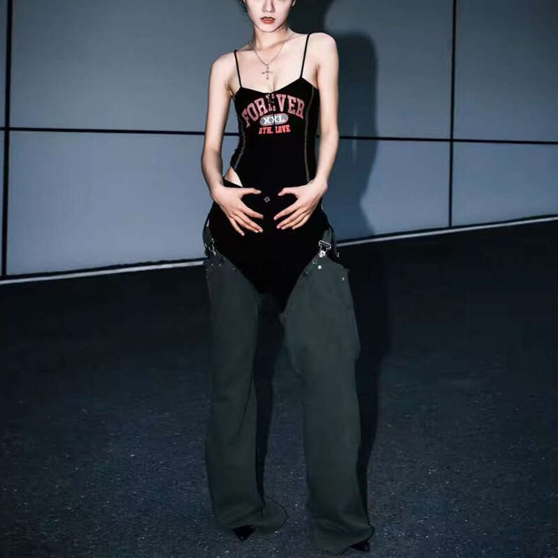 2024 Women's Summer New Street Fashion Printed Sexy Slim Fit Jumpsuit for Women 7d1