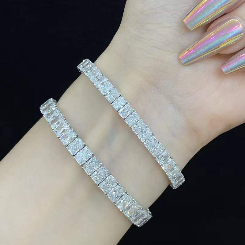 Factory Price Wholesale Men Womenhiphop Jewelry 925 Sterling Silver Gra Vvs Diamond Tennis Chain Bracelet